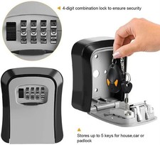 Key Lock Box for Outside-Combination Lockbox for House Key-Portable/Wall Mounted picture