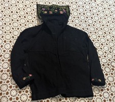 Vintage US Navy Sailor Wool Uniform Crackerjack Shirt Shacket Floral Embroidery picture