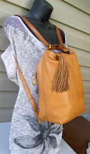 HOBO International Blaze Backpack shoulder  Pebble Leather Cognac Tassel picture