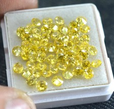 Natural Yellow Sapphire 6 mm 20 Pcs Round Cut Certified Loose Gemstone Lot picture