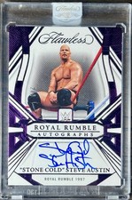 Stone Cold Steve Austin 2024 Flawless WWE Royal Rumble Amethyst Autograph 2/8 picture