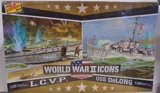LINDBERG #HL440 WW2 ICONS LCVP + USS DELONG 2 PACK NEW IN DAMAGED BOX picture