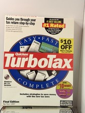 Vintage 1997 TurboTax Complete Final Edition Software CD Windows 95/3.1 CIB picture