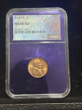 1939 s red 1c Lincoln  MS 66 Red High Grade For Date “Eye Appealin” Nice Strike  picture