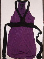 Womens Juniors Macys Forever 21 Dress S Purple Black Colorblock Formal $58 picture