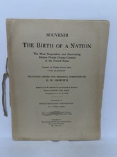 1915 Birth of a Nation Souvenir Program D.W. Griffith Silent Film Booklet picture