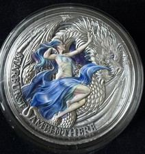 Mint XXI 2023 Dragonology Starburst Amphithere 2oz Silver .999 Antique 365/500 picture