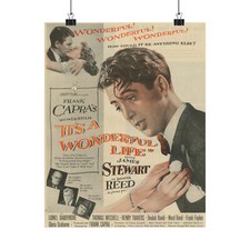It's A Wonderful Life Movie Poster Capra Christmas Mid Century Art 24x36” picture
