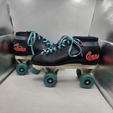 Roller Derby Cobra Skates Size 8 (US) Black/Teal Vintage 340 Skates picture