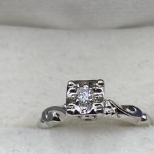 Lovebright Round Cut Solitaire Diamond Cluster Engagement Ring in 14K WG picture