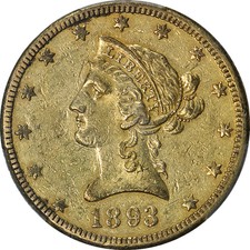 1893-O Liberty Gold $10 PCGS AU50 Nice Strike picture