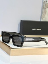 YSL SL572 Full Rim Square Sunglasses Gloss Black Frame Trendy Eyewear picture