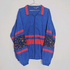 Vintage Active Wear 1980s Windbreaker Jacket Sz XL ColorBlock Retro zip up  picture