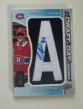2020-21 SP Game Used Draft Day Marks Auto Patch Cayden Primeau /35 #X1064 picture
