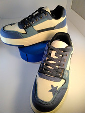 Dream Pairs Low Top Lace-Up Colorblock Star Sneakers Blue White Black picture
