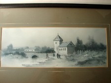 Antique Edward T. Gibbs (1863-1934) Pastel Painting in Ornate Wood Frame Signed picture