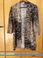 ADDITIONS BY CHICO’S WOMENS OPEN FRONT TOP SIZE 2  Multi Color Sleeves 3/4 picture