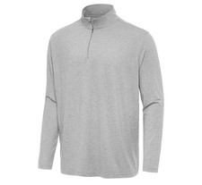 Antigua Men's Hunk 1/4 Zip Golf Pullover light grey heather NWT Sz L picture