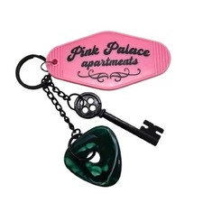 Coraline Inspired Keychain Keys to the Pink Palace Apartments w/ Skelet… picture