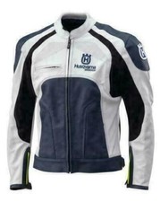 Husqvarna Horizon Motorbike / Motorcycle Racing Biker Cowhide Leather Jacket picture
