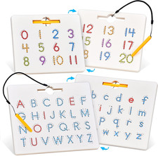Magnetic Letter Number Board Double Sided, ABC 123 Tracing Set picture