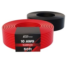 100ft CCA 10 Gauge Wire Automotive, Red and Black-50ft per Roll, 10 AWG 12v, Fle picture