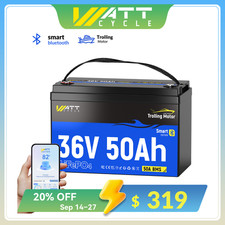 Wattcycle 36V 50Ah 1920Wh LiFePO4 Battery Bluetooth for 100-120lb Trolling Motor picture