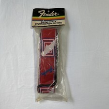 VTG 1970s 80s Fender Guitar Strap Straight Logo Embroidered NOS SEALED USA Made picture