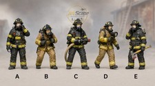 Scale 1:64 1:87 Firefighter Mini Figure Wearing SCBA Gear Emergency Railroad picture