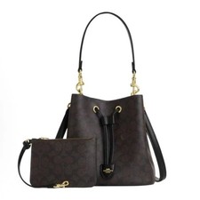 Coach Roan Bucket Bag Signature Canvas CBH07 Dark Brown New Outlet picture