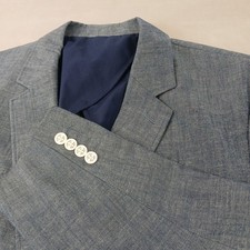 Tasso Elba XL 46L Mens Blazer Sport Coat Chambray Unstructured Blue 23x32 picture