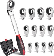 VEVOR Flex-Head Ratcheting Wrench Set Combination Wrench Set 12-Piece Metric picture