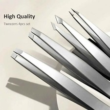4 Pcs Stainless Steel Eyebrow Tweezers Set Precision Professional Beauty Tools picture