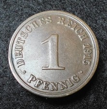 1915-A Germany 1 One Pfennig - German Copper World Coin - WWI Era picture