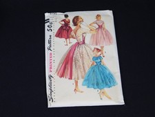 Vtg SIMPLICITY 1950s 1795 Party Dress & Cummerbund Size 12 Uncut FF picture