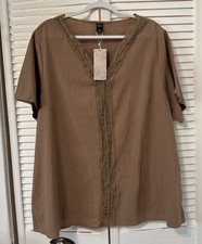 Emery Rose Brown Blouse Size 4x New Fall Boho picture