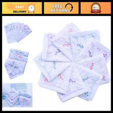 Vintage Floral Cotton Embroidered Handkerchiefs for Women - Pack of 6 picture