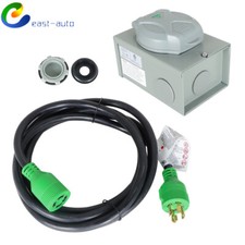 Generator Cord 15 FT 4 Prong 30 Amp & Generator Inlet Box NEMA L14-30P/L14-30R picture