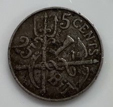 1905 Danish West Indies 5 Cents Harder to find world type coin picture