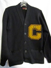 VINTAGE 1940's 40s WILSON SPORTS EQUIPMENT VARSITY WOOL LETTER C SWEATER SIZE 36 picture