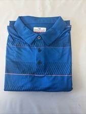 GOLF PULLOVER Grand Slam Men's XL Golf Performance   Fiery Blue striped picture