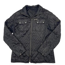 Barbour International Quilted Jacket Black Womens M Logo UK 10 EU 36 picture