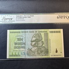 2008 Zimbabwe 10 Trillion Dollars 69 PPQ Superb Gem Hyperinflation Note  P-88 picture