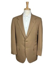 Oxxford Clothes Camel Brown Pure Wool Mens Half Lined Blazer 40L picture