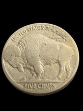 1934 RARE Buffalo Nickel Error Holes In Buffalo One Of A Kind Strike Through picture
