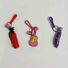 Vtg 80s Plastic Bell Clip Charm Lot Extinguisher Hotdog Guitar See Description picture