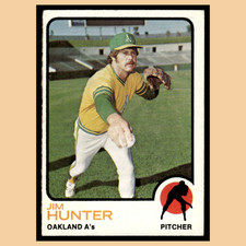 Jim Hunter #235 1973 Topps Oakland Athletics Baseball Card MLB EX picture