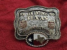 Lone Star Bullfighter☆1980☆ RODEO X~TREME CHAMPION☆Texas☆TROPHY BUCKLE☆Rare☆T40 picture