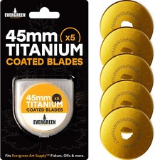 Titanium Coated 45mm Rotary Cutter Blades 5-Pack | Fits Olfa Fiskars Gingher picture