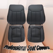 For 2011-2016 Ford F250 F350 Lariat Leather AC Seat Cover Front Bottom Top Black picture